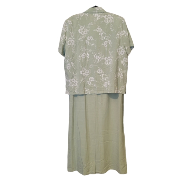 Draper's & Damon's Tropical Green Dress with Button Up Size XL - Picture 3 of 14